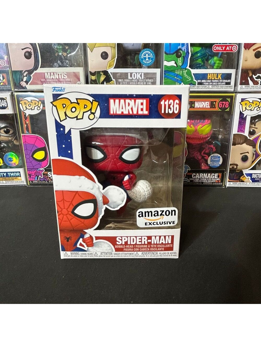 Funko Pop Marvel Spider-Man 1136 Beyond Amazing Santa Hat Amazon Exclusive New